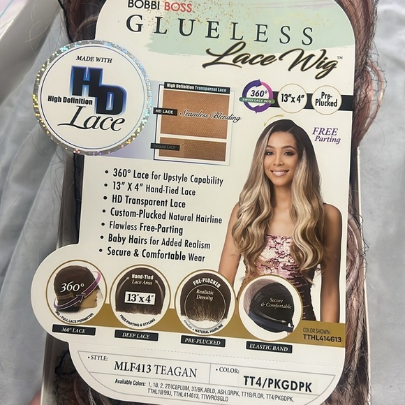 Ombré Pink Bobbi Boss Glueless Lace Wig - Picture 6 of 11